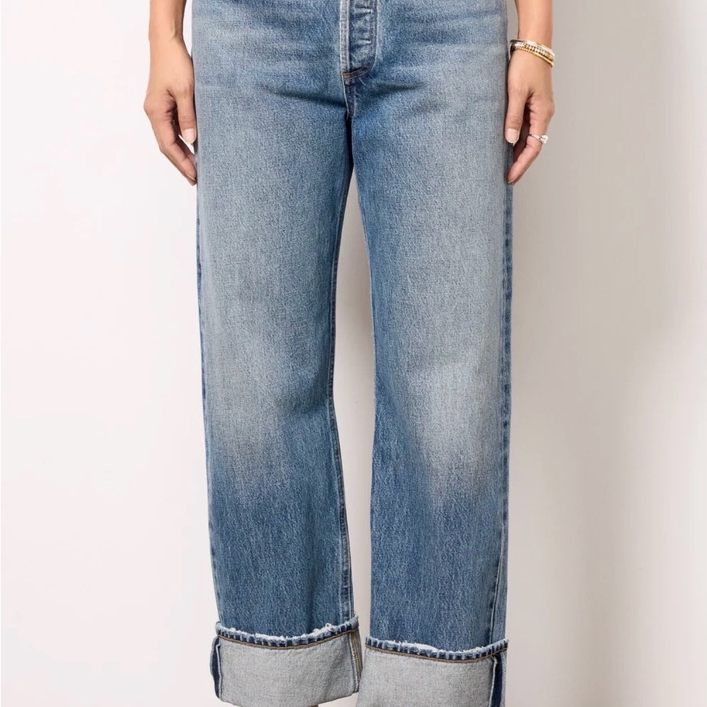 Agolde Fran Straight-Leg Jeans in Medium Blue Wash